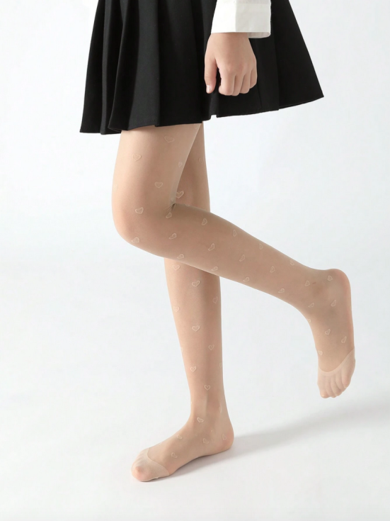 mergaičių pėdkelnės, širdelės, bežo spalvos pėdkelnės, elegantiškos pėdkelnės, šventinės pėdkelnės, pėdkelnės mergaitėms, stilingos pėdkelnės