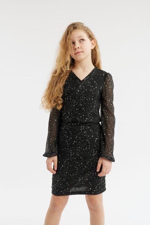 suknelės mergaitėms, juodos suknelės, šventinės suknelės, "Noemi" suknelė, suknelės mergaitėms nuo 10 iki 15+ metų