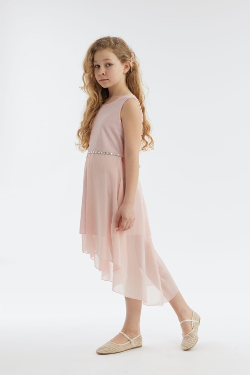 mergaičių suknelės, Jasmina suknelė, rožinė suknelė, šventinė suknelė, mažų mergaičių suknelės, elegantiška suknelė, šeimos šventės, mergaičių drabužiai