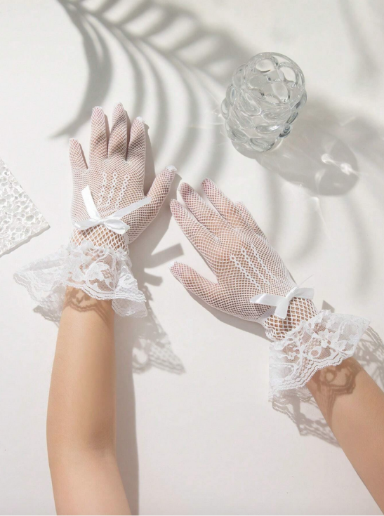 pirštinaitės mergaitėms, šventinės pirštinaitės, mergaičių aksesuarai, elegantiškos pirštinaitės, baltos pirštinaitės, šventės aksesuarai, vestuvių pirštinaitės, pokylių pirštinaitės