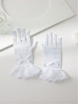 pirštinaitės mergaitėms, šventinės pirštinaitės, mergaičių aksesuarai, elegantiškos pirštinaitės, baltos pirštinaitės, šventės aksesuarai, vestuvių pirštinaitės, pokylių pirštinaitės