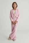elegantiškas mergaitiškas komplektas Emi rožinė, viršus su tiulio rankovėmis ir sijonė, Sutvirtinimo apranga, ZOYA Fashion