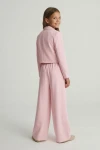 Emi rožinė mergaitiškas komplektas, ZOYA Fashion šventinė vaikų mada, dviejų dalių apranga paauglei