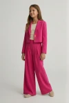 elegantiškas mergaitiškas komplektas Emi fuksijos, viršus su tiulio rankovėmis ir sijonė, Sutvirtinimo apranga, ZOYA Fashion